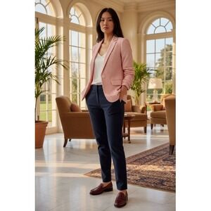 Jack Wills Striped Cotton‎ Linen Blazer Jacket US 2 Preppy Academia Euro Chic